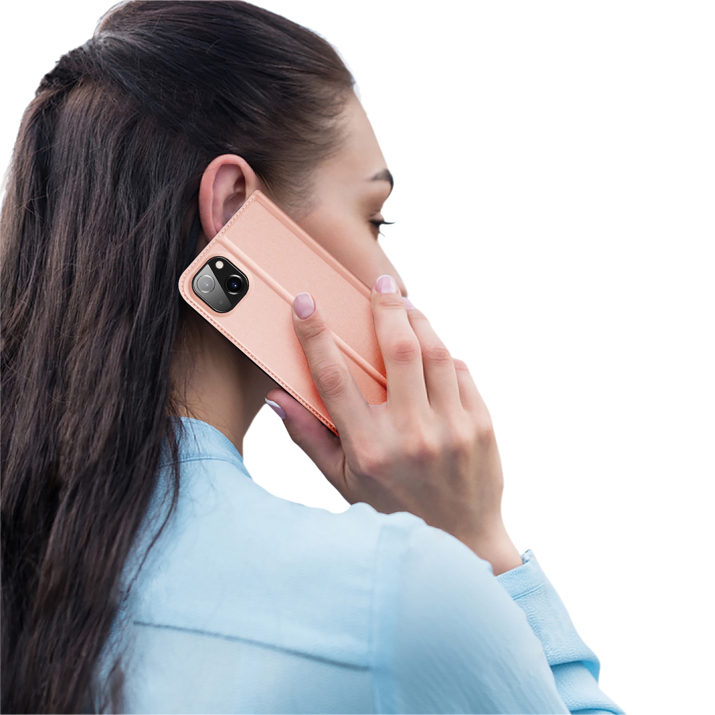 Dux Ducis Skin Pro Holster Flip Cover for iPhone 14 Plus rosa