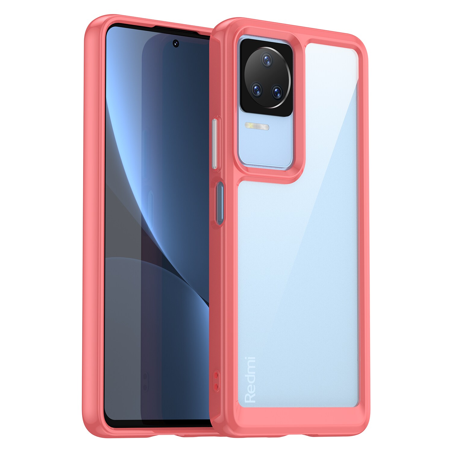 Outer Space Case Xiaomi Poco F4 5G deksel med en fleksibel ramme rød