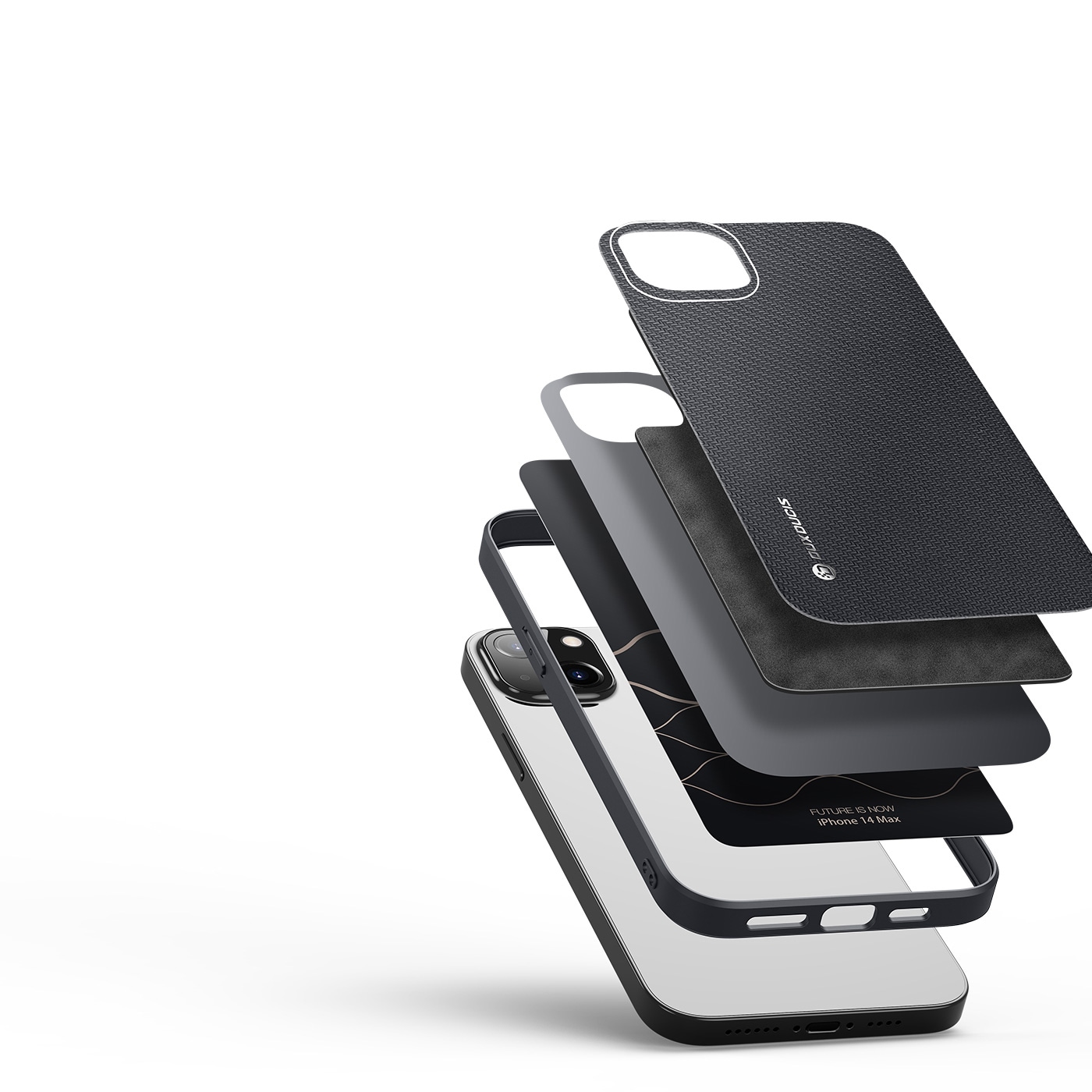 Dux Ducis Fino-etui med nylonovertrekk iPhone 14 Plus svart