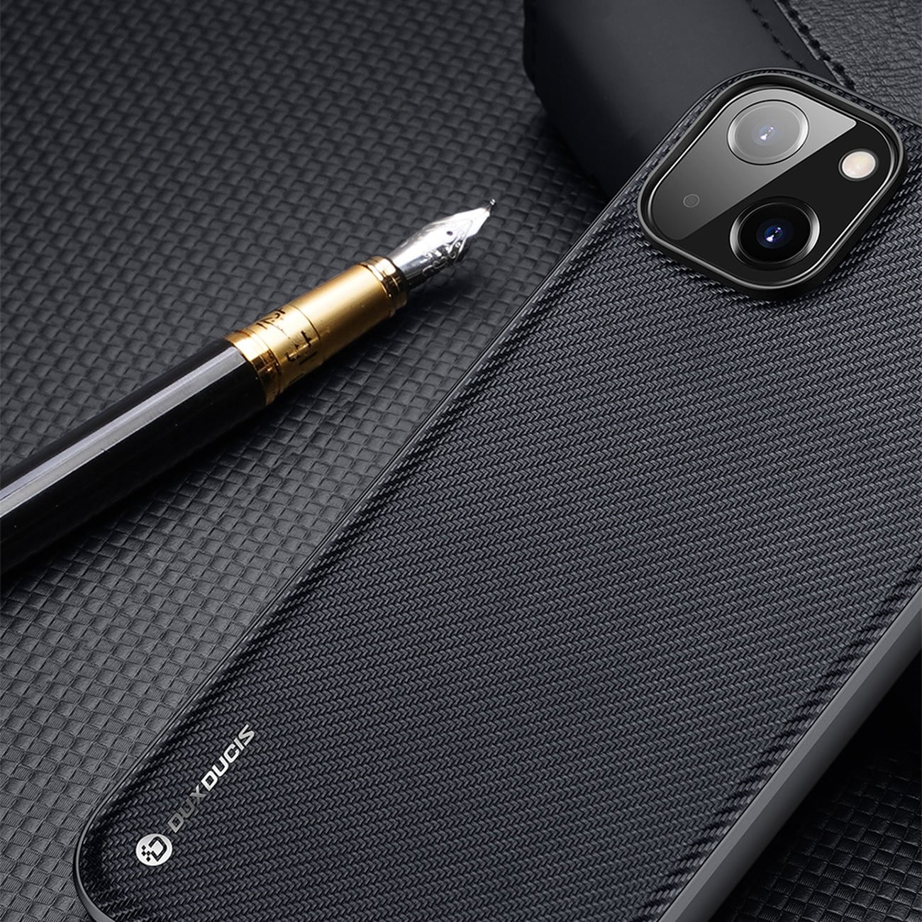 Dux Ducis Fino etui deksel iPhone 14 Plus blå nylon