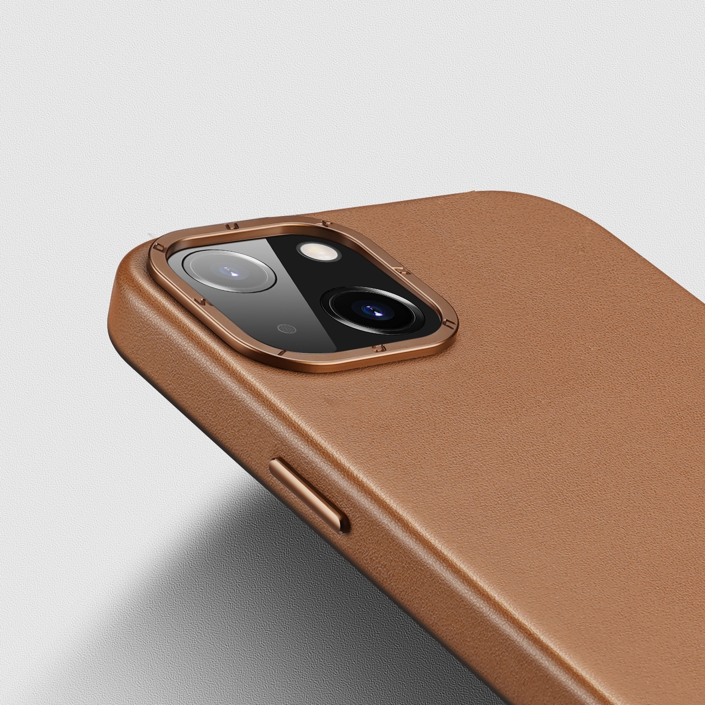 Dux Ducis Grit Leather Case for iPhone 14 Plus Elegant deksel i kunstlær (MagSafe-kompatibel) Brun