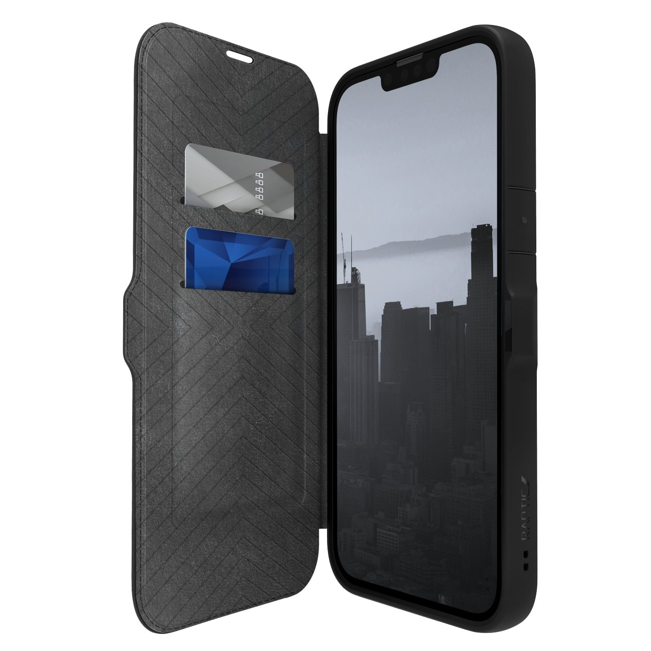 Raptic X-Doria Urban Folio-etui iPhone 14 Plus flipdeksel svart