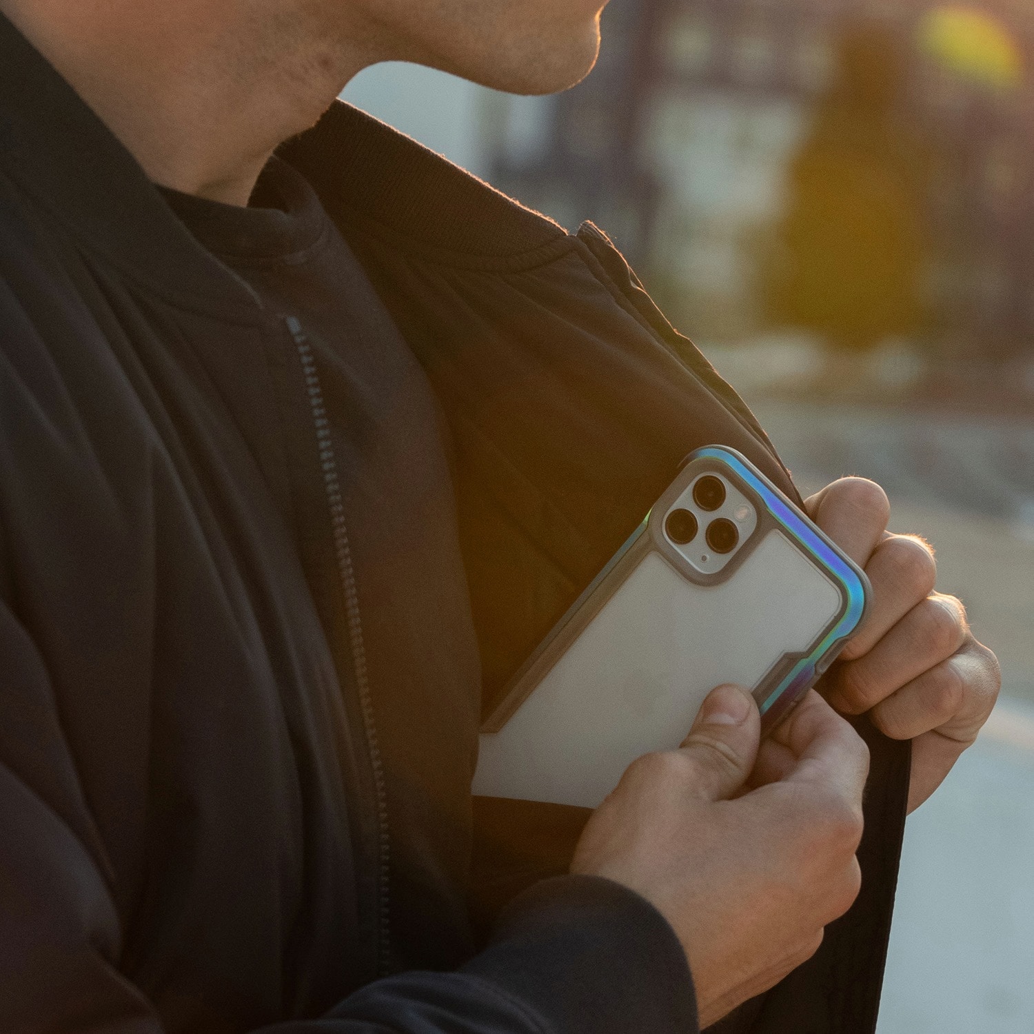 Raptic X-Doria Shield-etui iPhone 14 Pro Max pansret deksel blå