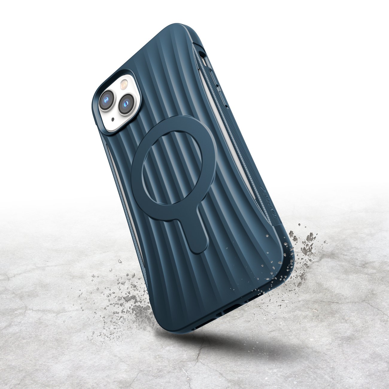 Raptic X-Doria Clutch-etui iPhone 14 Plus med MagSafe-bakdeksel blå
