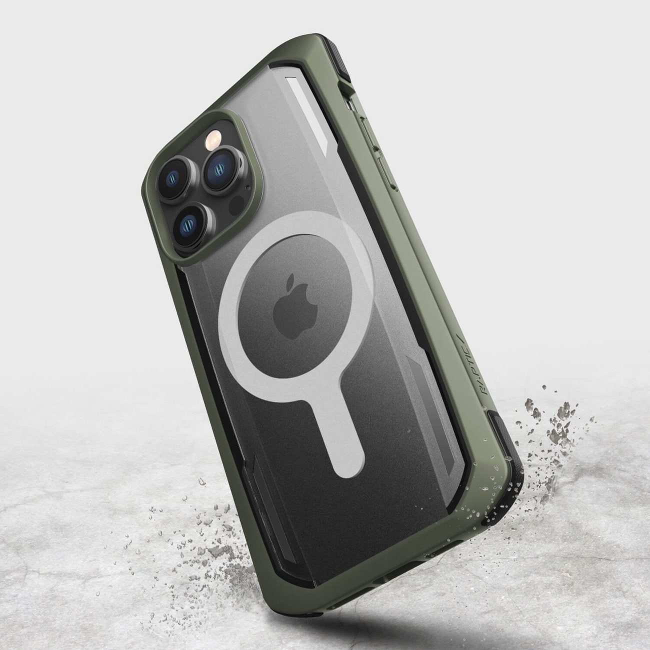 Raptic X-Doria Secure Case iPhone 14 Pro med MagSafe pansrede deksel grønn