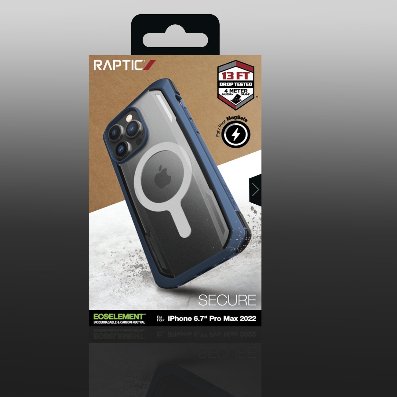 Raptic X-Doria Secure Case for iPhone 14 Pro Max med MagSafe pansrede deksel blå