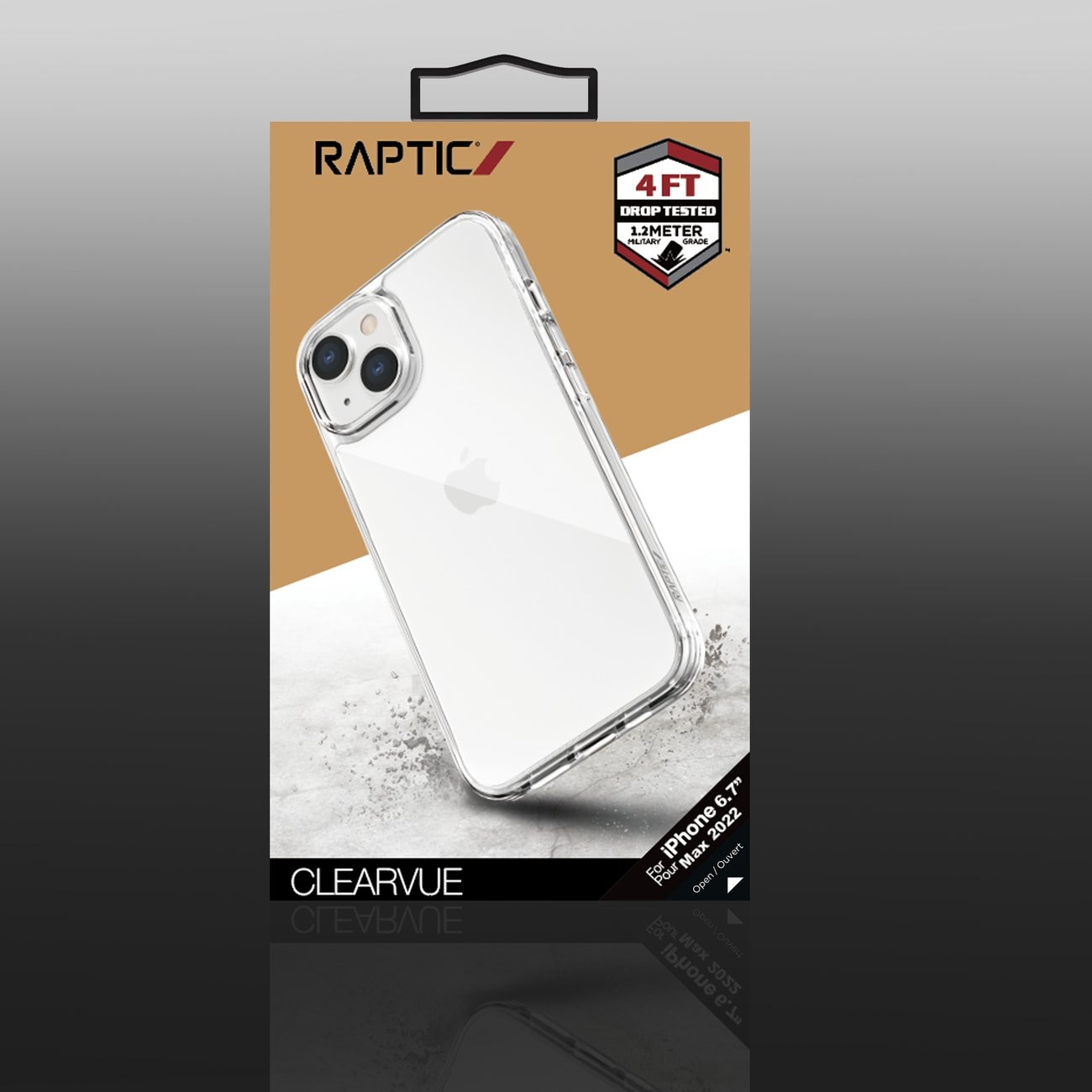 Raptic X-Doria Clearvue-etui iPhone 14 Plus bakdeksel klart