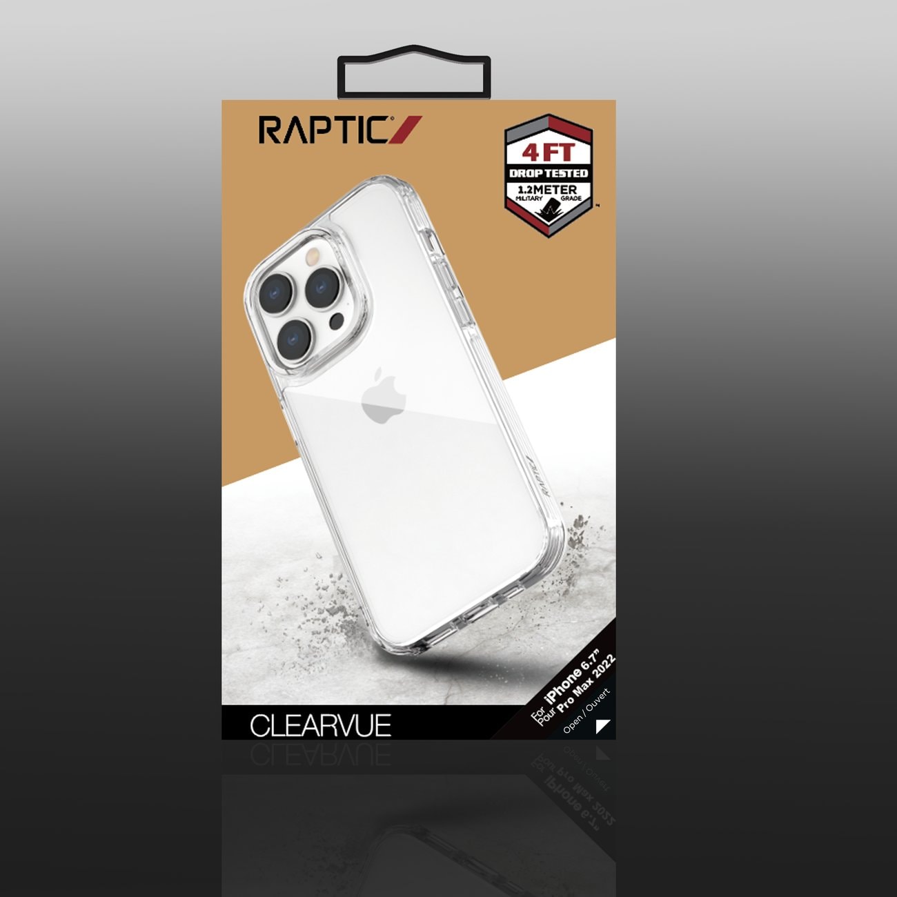 Raptic X-Doria Clearvue-etui iPhone 14 Pro Max bakdeksel klart
