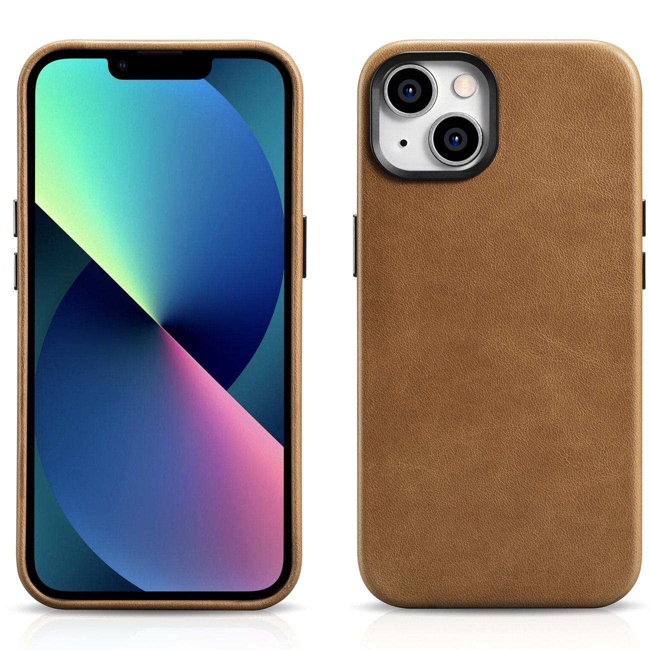 iCarer Oil Wax Premium lærveske iPhone 14 Plus Magnetisk lærveske med MagSafe Brown (WMI14220703-TN)