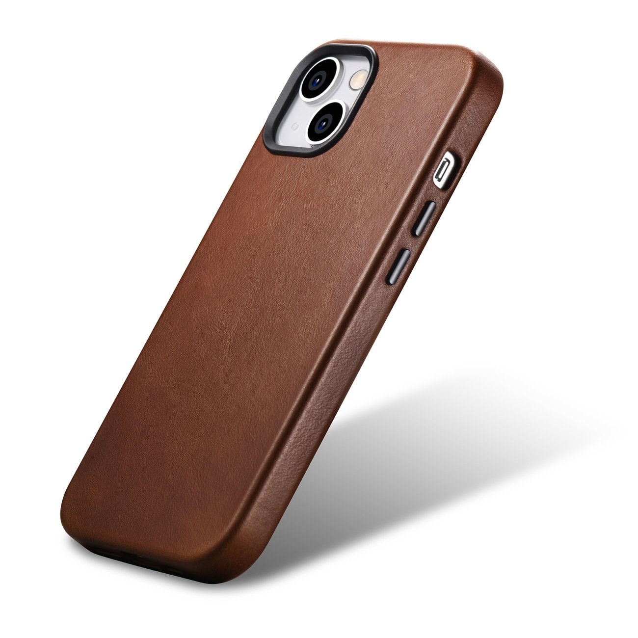 iCarer Oil Wax Premium lærveske iPhone 14 Plus Magnetisk lærveske med MagSafe Brown (WMI14220703-RB)