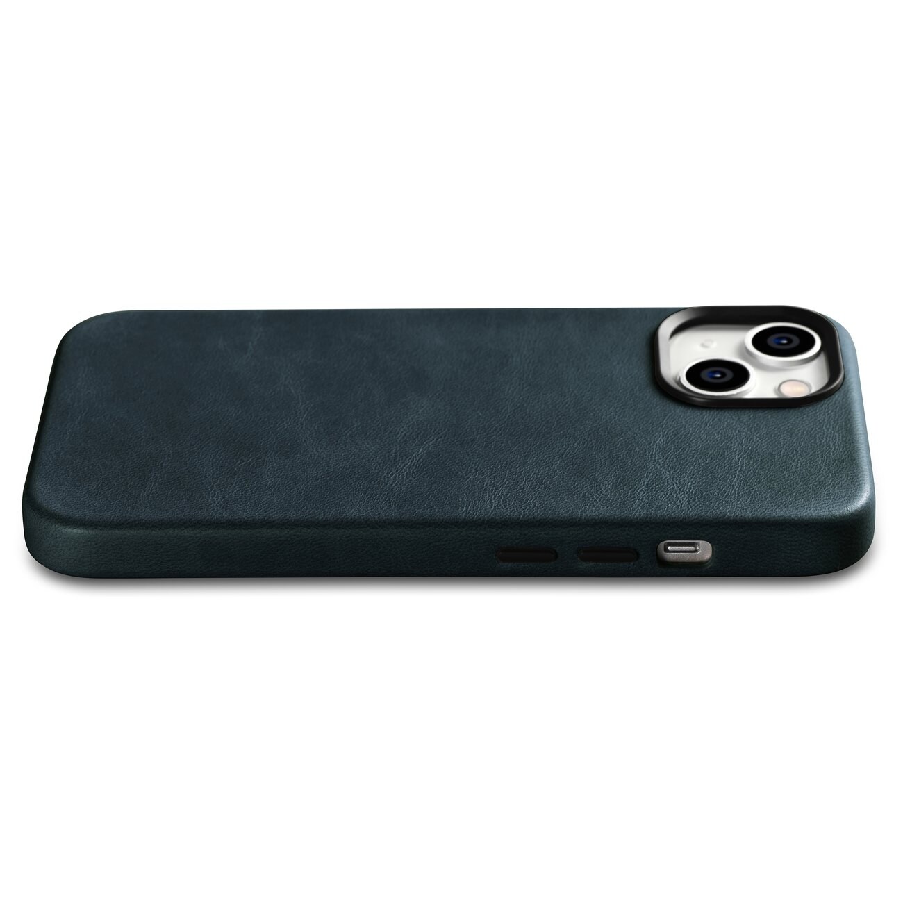 iCarer Oil Wax Premium lærveske iPhone 14 Plus magnetisk med MagSafe mørkeblå (WMI14220703-BU)