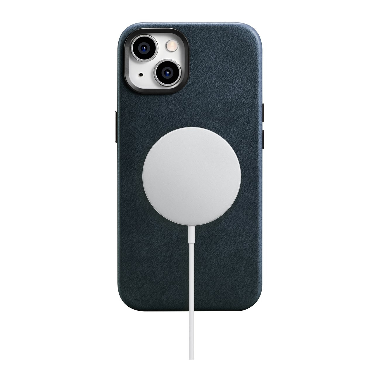 iCarer Oil Wax Premium lærveske iPhone 14 Plus magnetisk med MagSafe mørkeblå (WMI14220703-BU)