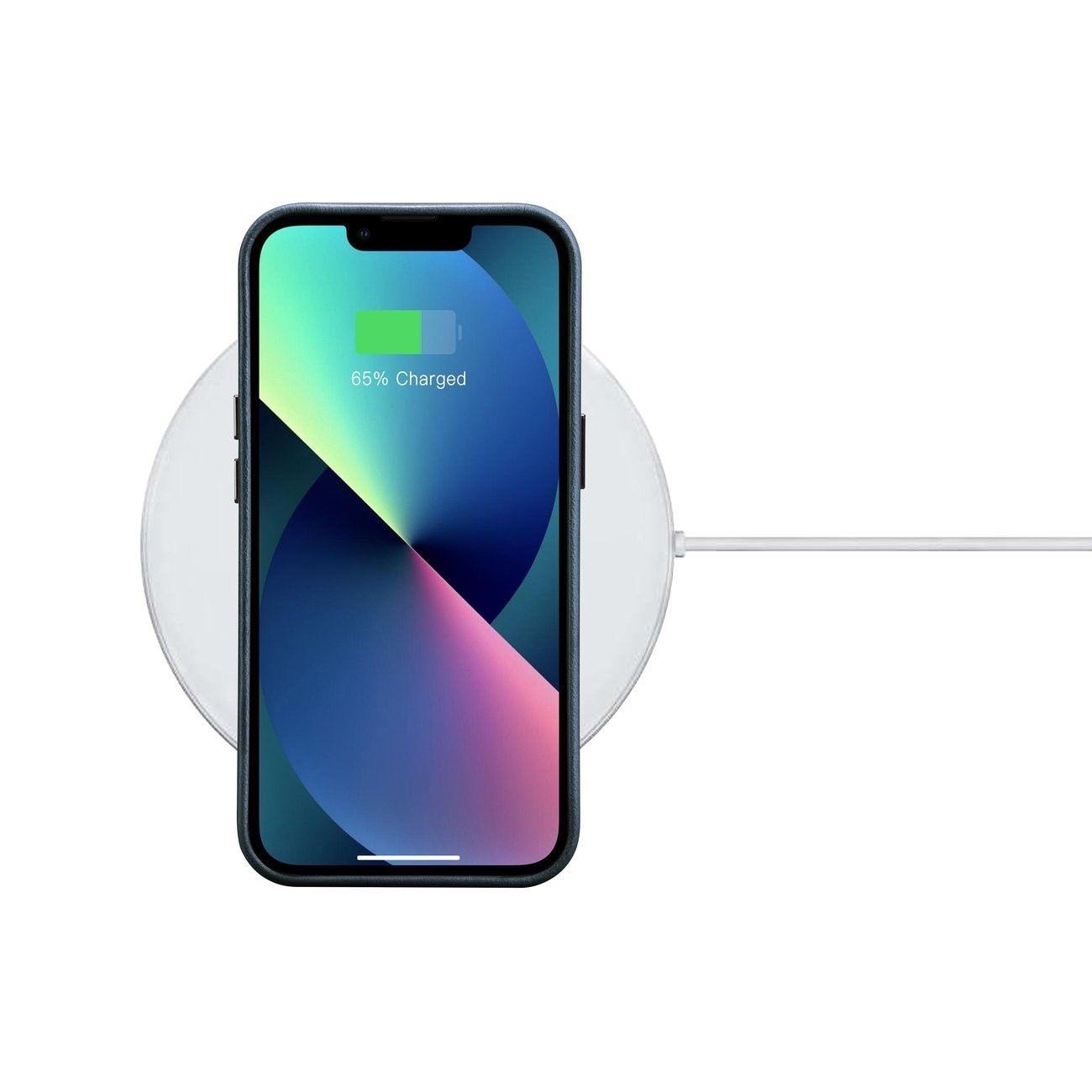 iCarer Oil Wax Premium lærveske iPhone 14 Plus magnetisk med MagSafe mørkeblå (WMI14220703-BU)