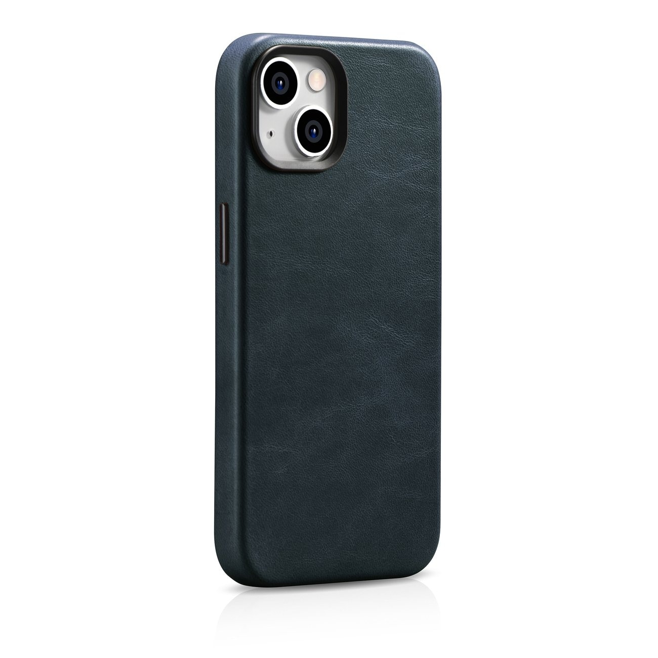 iCarer Oil Wax Premium lærveske iPhone 14 Plus magnetisk med MagSafe mørkeblå (WMI14220703-BU)