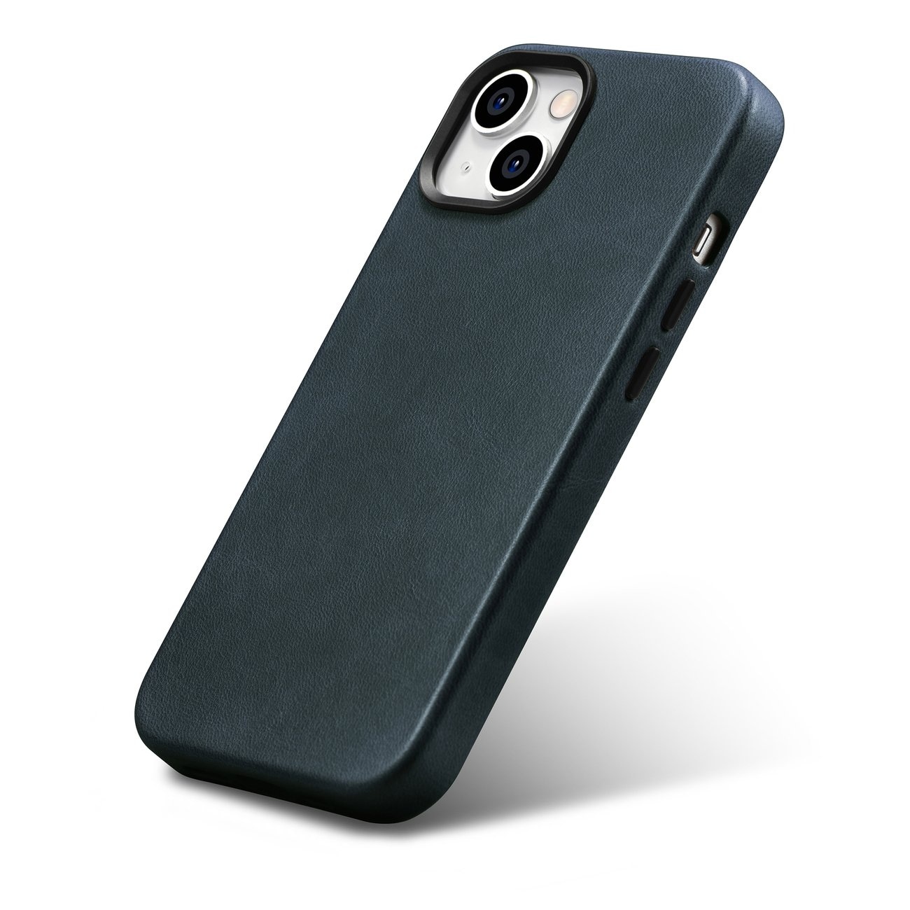 iCarer Oil Wax Premium lærveske iPhone 14 Plus magnetisk med MagSafe mørkeblå (WMI14220703-BU)