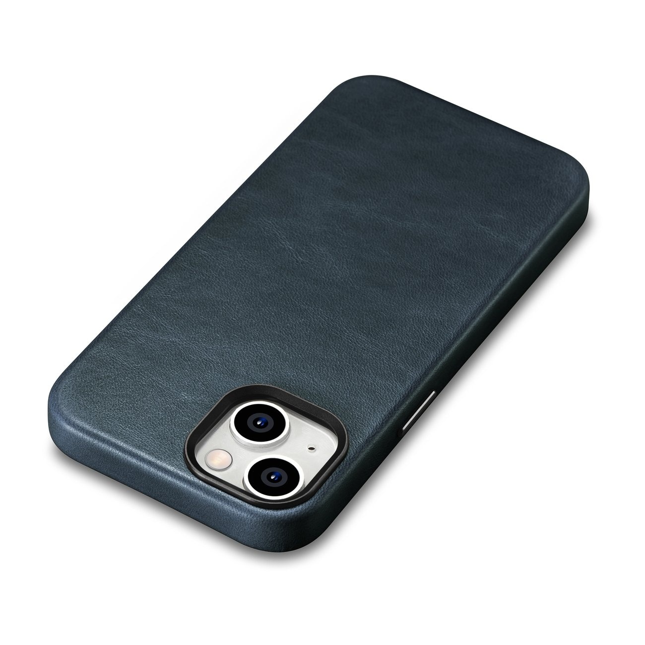 iCarer Oil Wax Premium lærveske iPhone 14 Plus magnetisk med MagSafe mørkeblå (WMI14220703-BU)