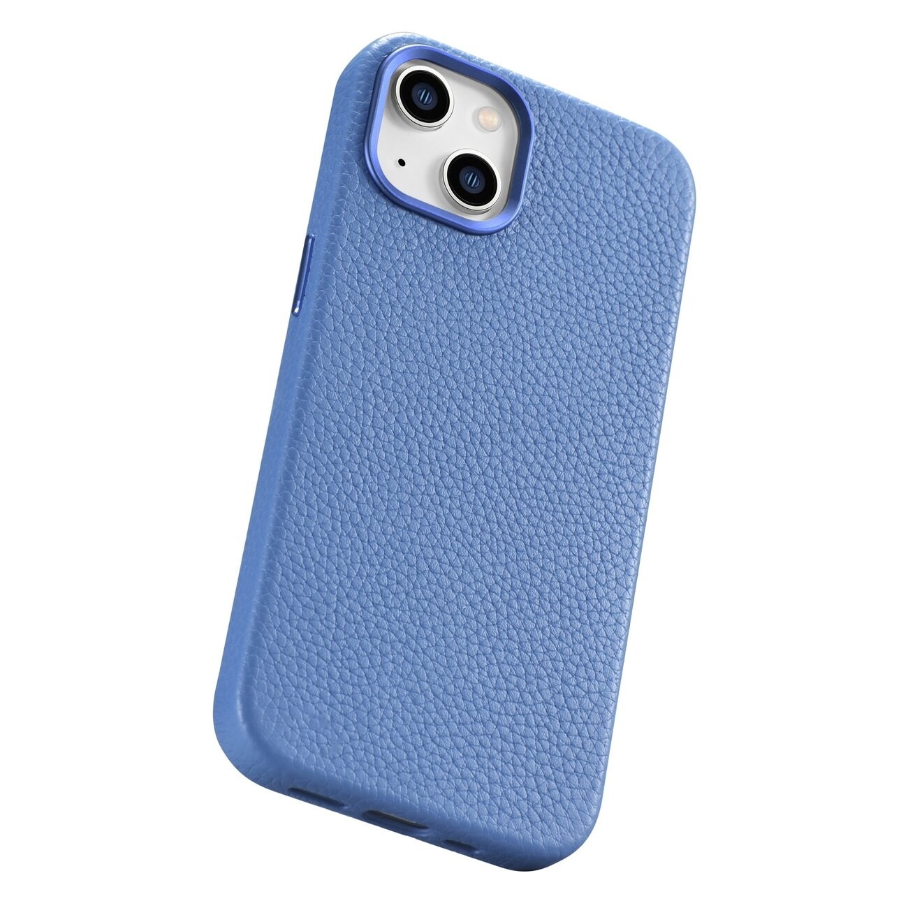iCarer Litchi Premium læretui iPhone 14 Plus MagSafe Magnetisk Lyseblå (WMI14220711-LB)