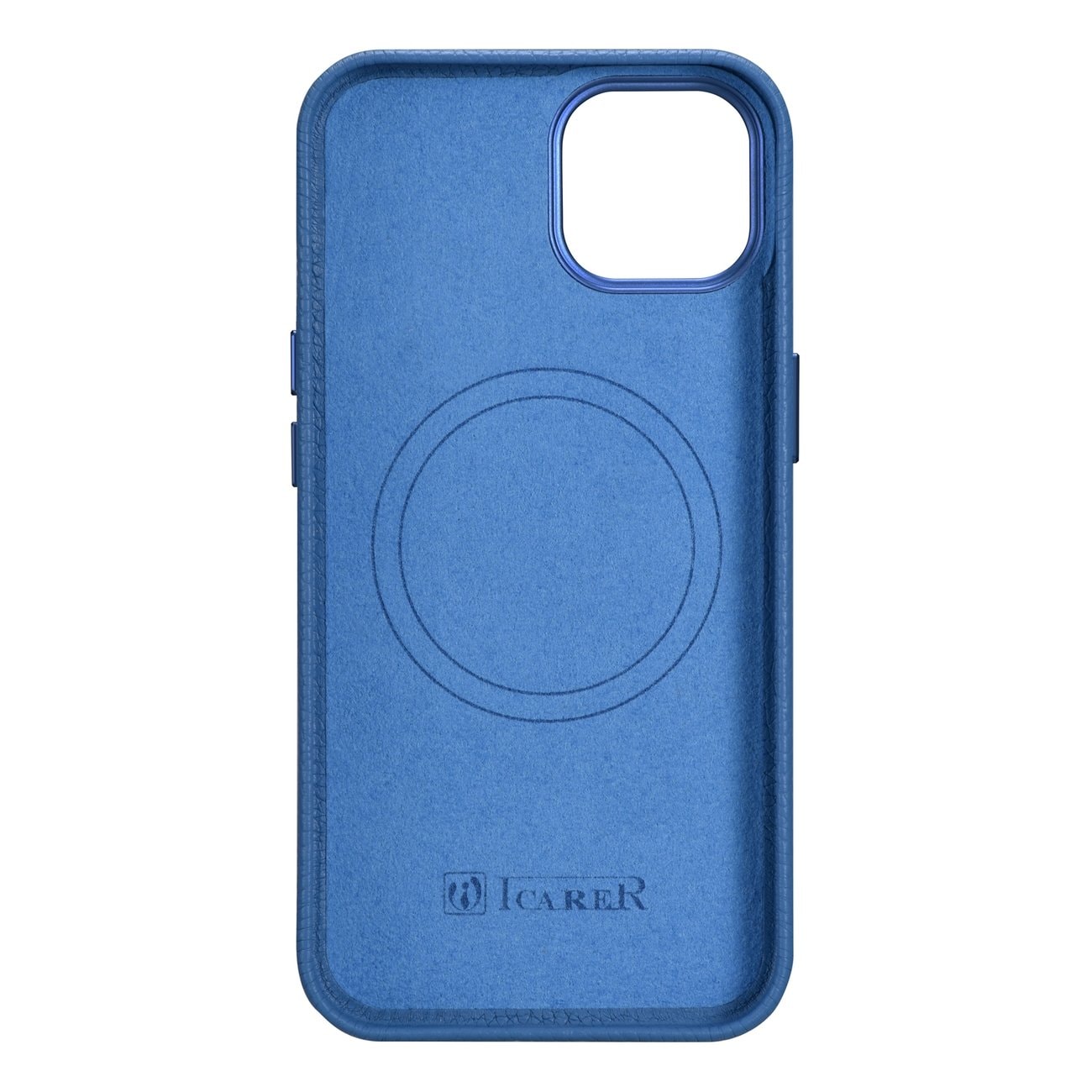 iCarer Litchi Premium læretui iPhone 14 Plus MagSafe Magnetisk Lyseblå (WMI14220711-LB)