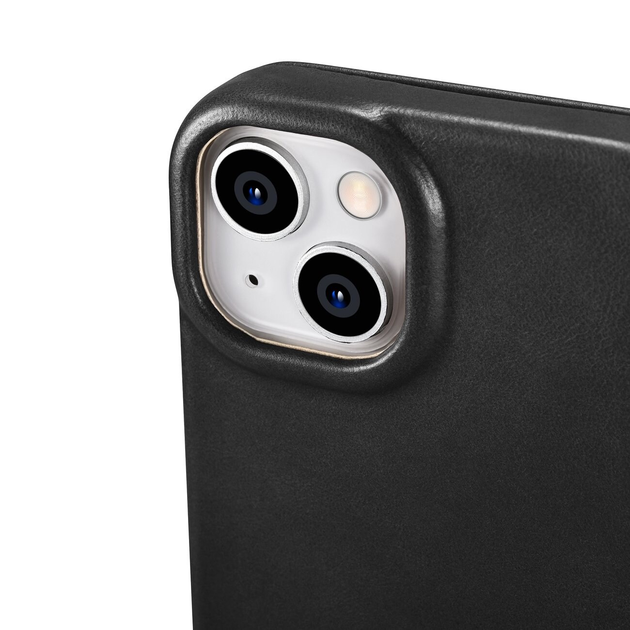 iCarer CE Oil Wax Premium Folio-etui i læder til iPhone 14 Plus Magnetisk Flip MagSafe Black