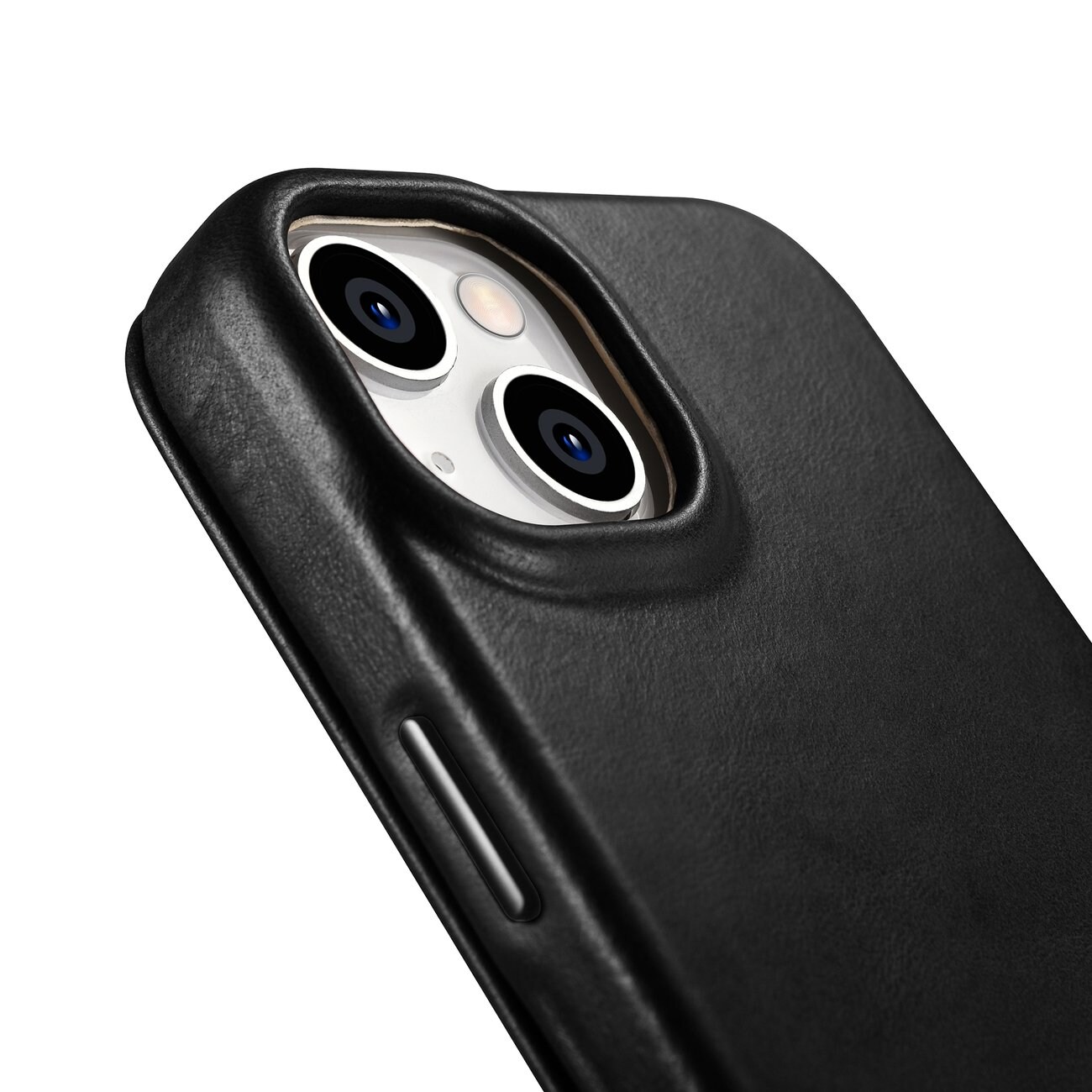 iCarer CE Oil Wax Premium Folio-etui i læder til iPhone 14 Plus Magnetisk Flip MagSafe Black