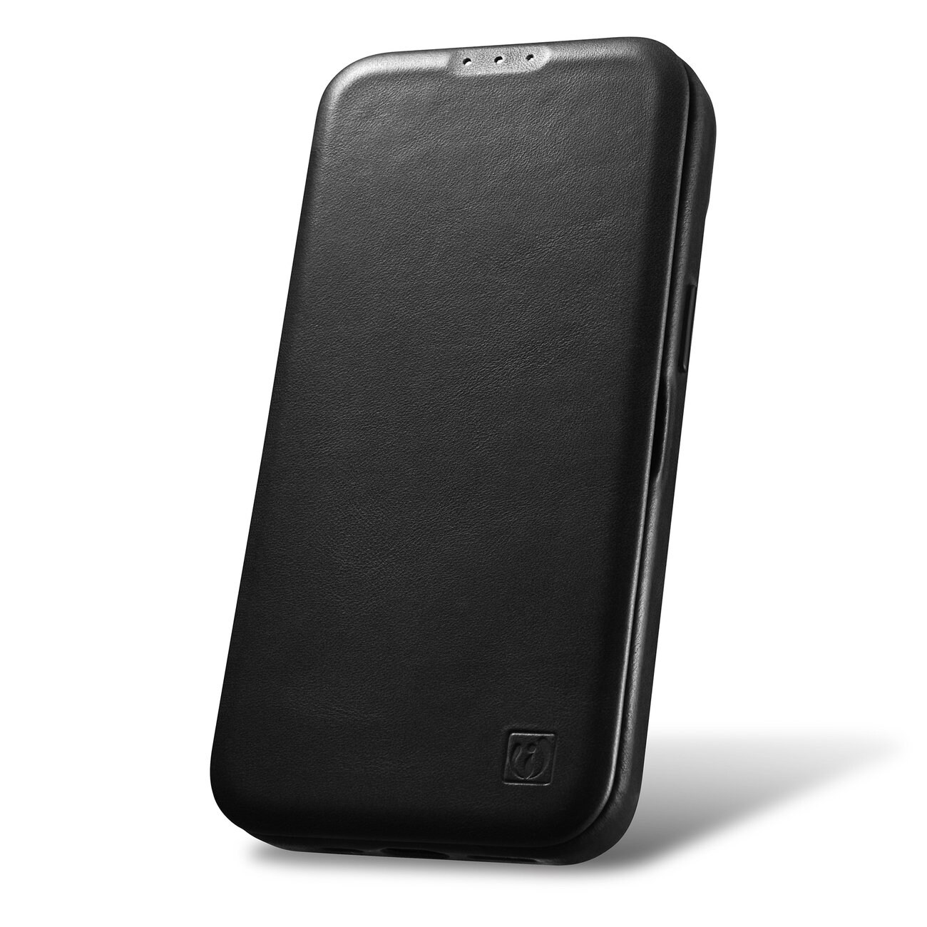 iCarer CE Oil Wax Premium Folio-etui i læder til iPhone 14 Plus Magnetisk Flip MagSafe Black