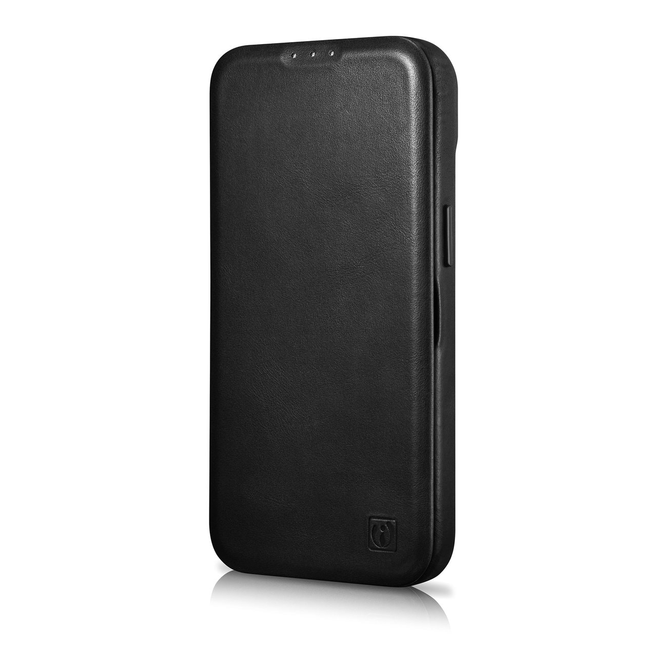 iCarer CE Oil Wax Premium Folio-etui i læder til iPhone 14 Plus Magnetisk Flip MagSafe Black