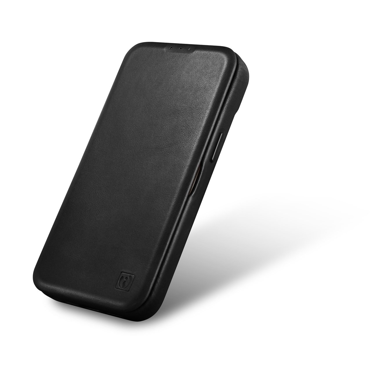 iCarer CE Oil Wax Premium Folio-etui i læder til iPhone 14 Plus Magnetisk Flip MagSafe Black