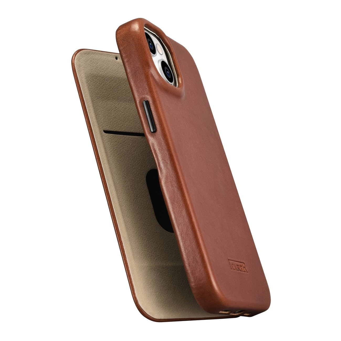 iCarer CE Oil Wax Leather Folio Case iPhone 14 Plus MagSafe Flip Case Brown (AKI14220707-BN)