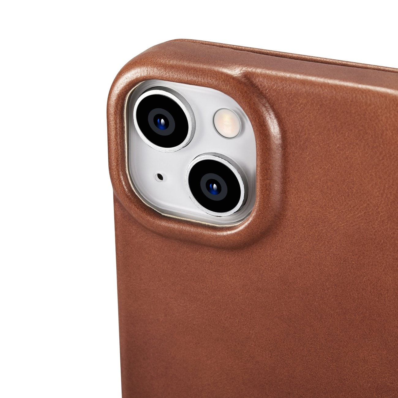 iCarer CE Oil Wax Leather Folio Case iPhone 14 Plus MagSafe Flip Case Brown (AKI14220707-BN)