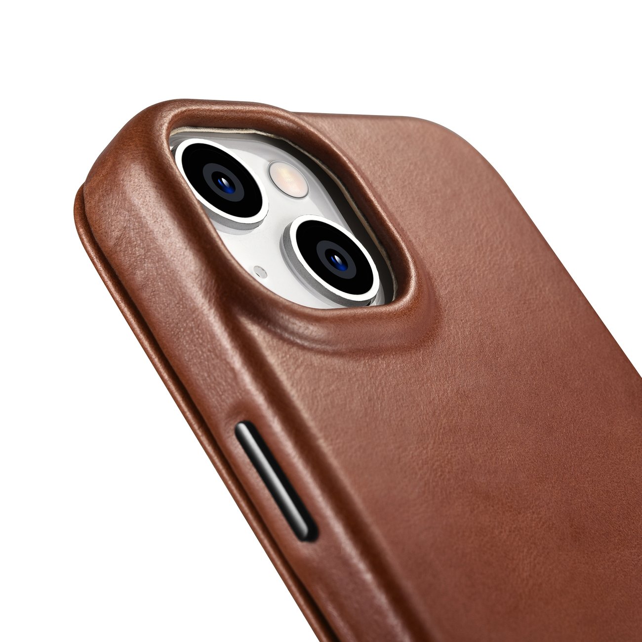 iCarer CE Oil Wax Leather Folio Case iPhone 14 Plus MagSafe Flip Case Brown (AKI14220707-BN)