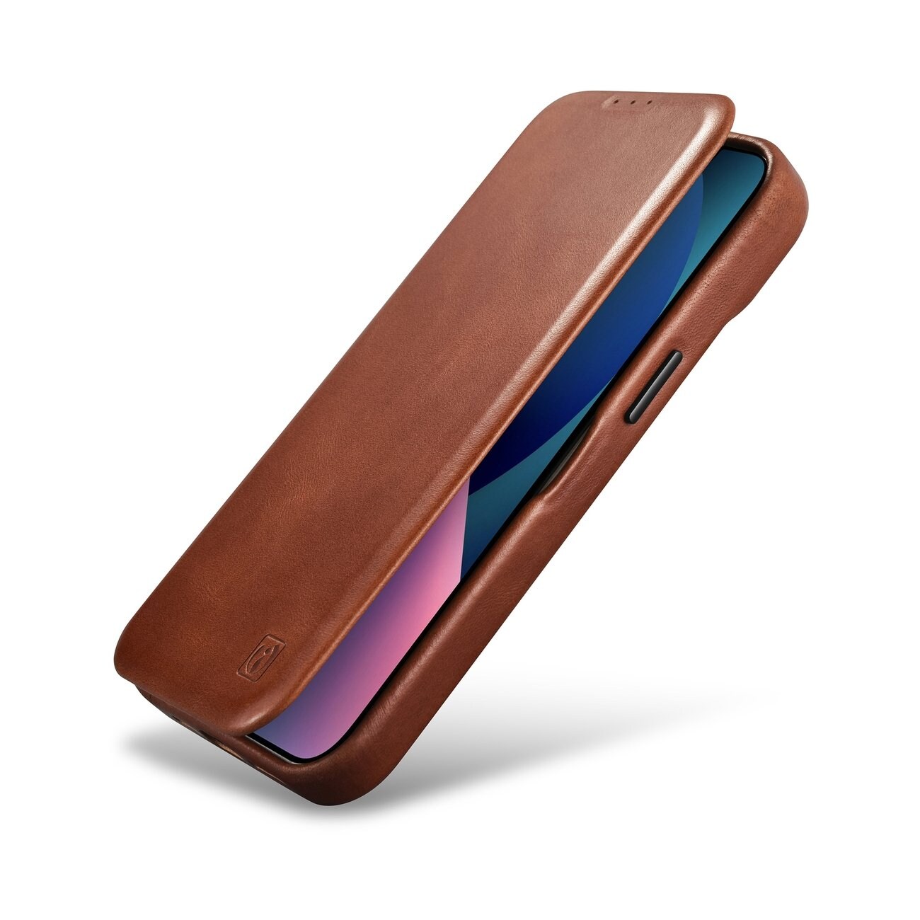 iCarer CE Oil Wax Leather Folio Case iPhone 14 Plus MagSafe Flip Case Brown (AKI14220707-BN)