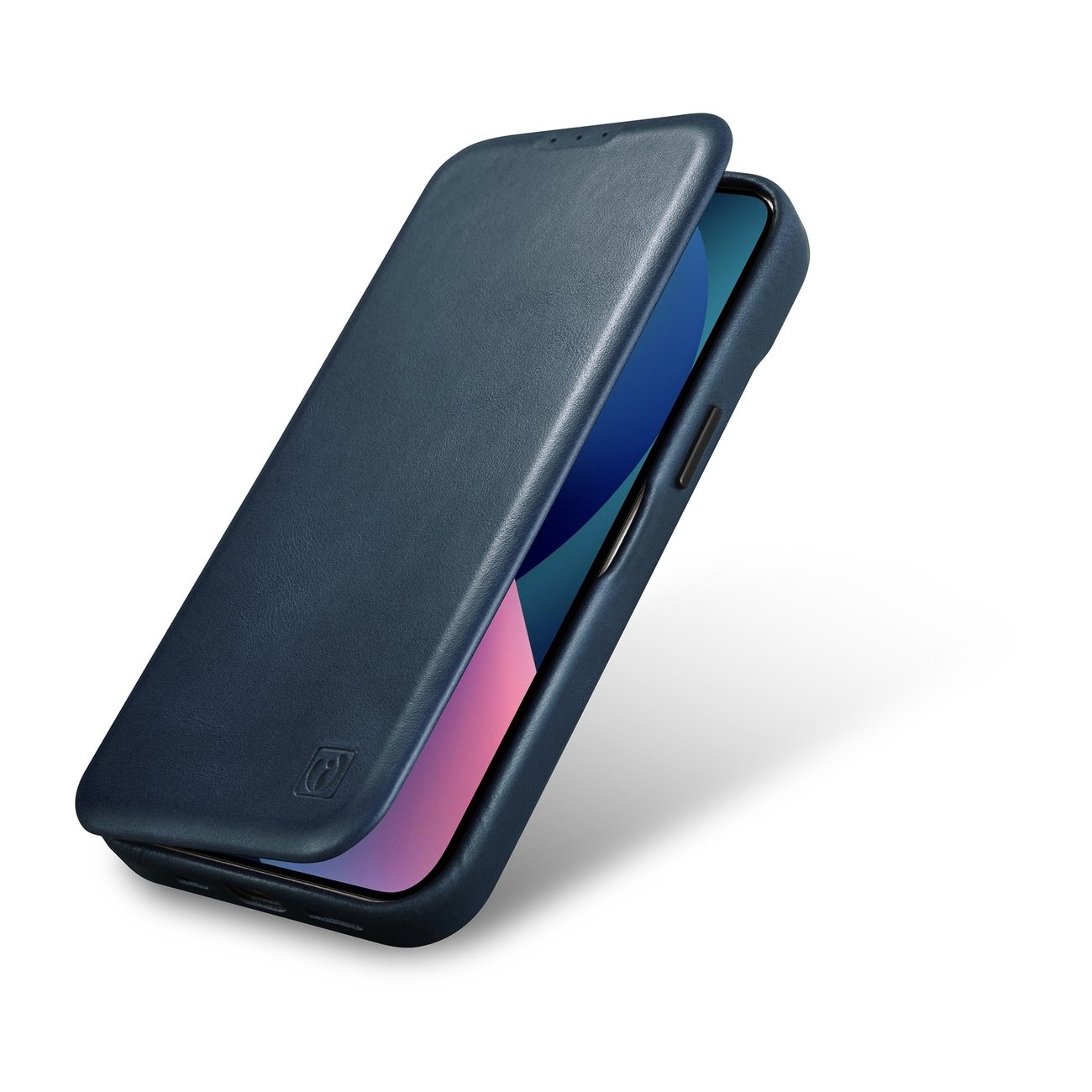 iCarer CE Oil Wax Leather Folio Case iPhone 14 Plus MagSafe Magnet Flip Blue (AKI14220707-BU)