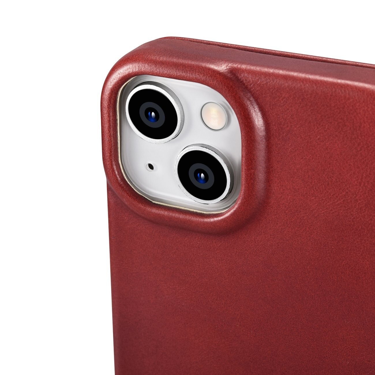 iCarer CE Oil Wax Premium Folio-iPhone 14 Plus Magnetisk flip MagSafe Etui Red (AKI14220707-RD)