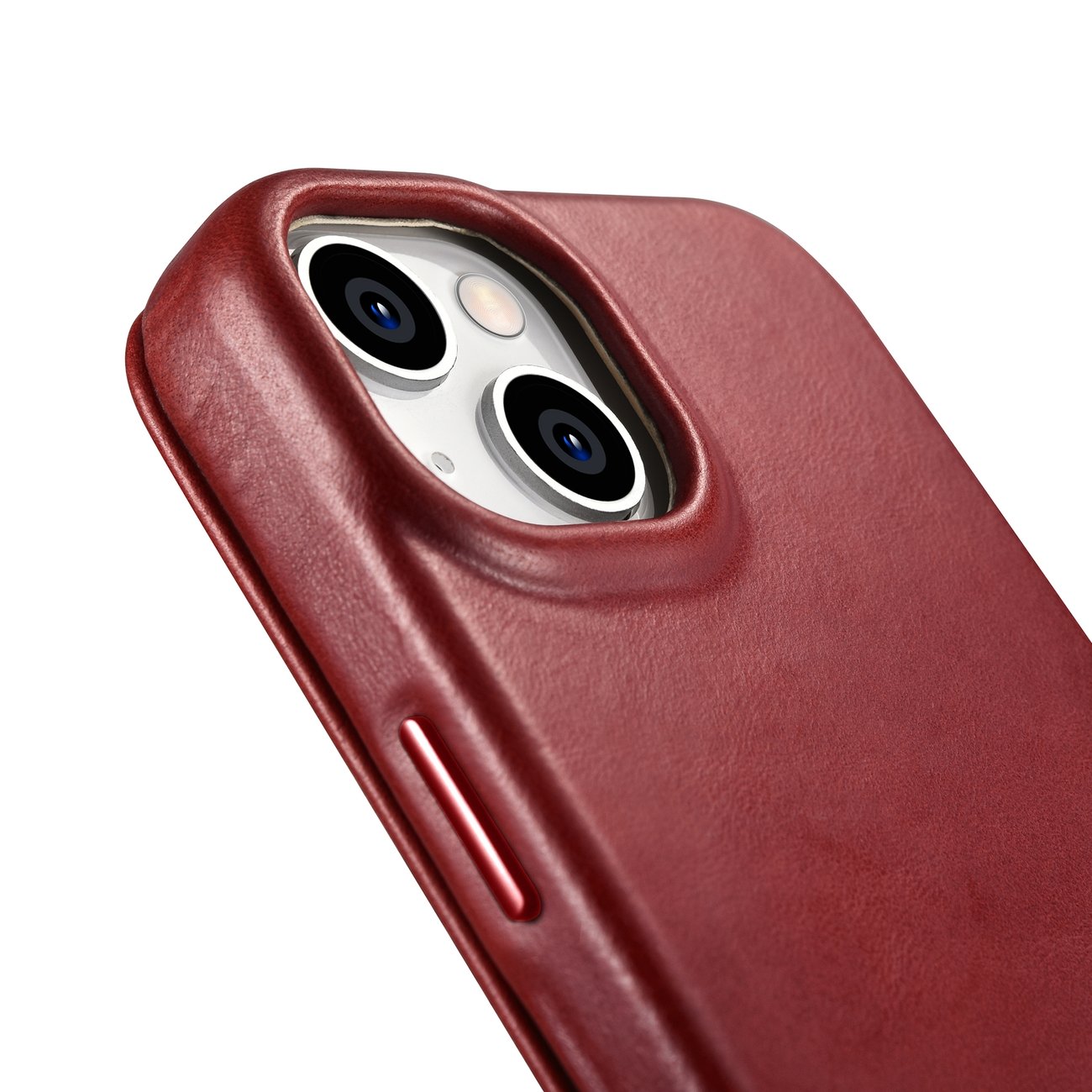 iCarer CE Oil Wax Premium Folio-iPhone 14 Plus Magnetisk flip MagSafe Etui Red (AKI14220707-RD)