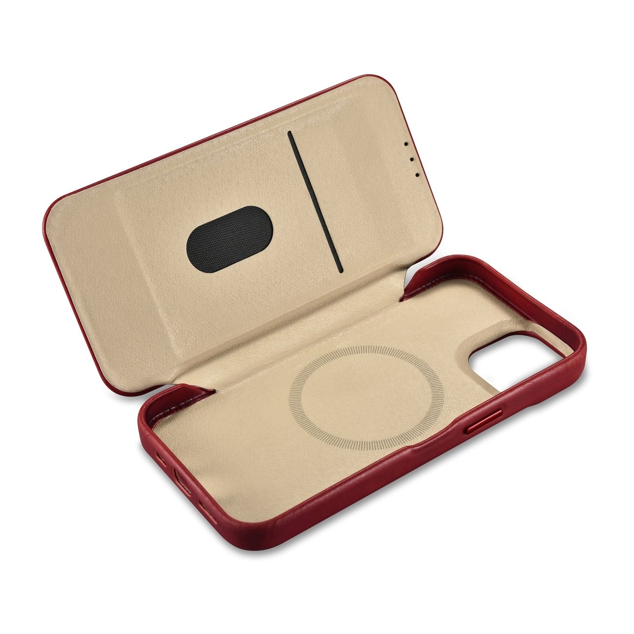 iCarer CE Oil Wax Premium Folio-iPhone 14 Plus Magnetisk flip MagSafe Etui Red (AKI14220707-RD)