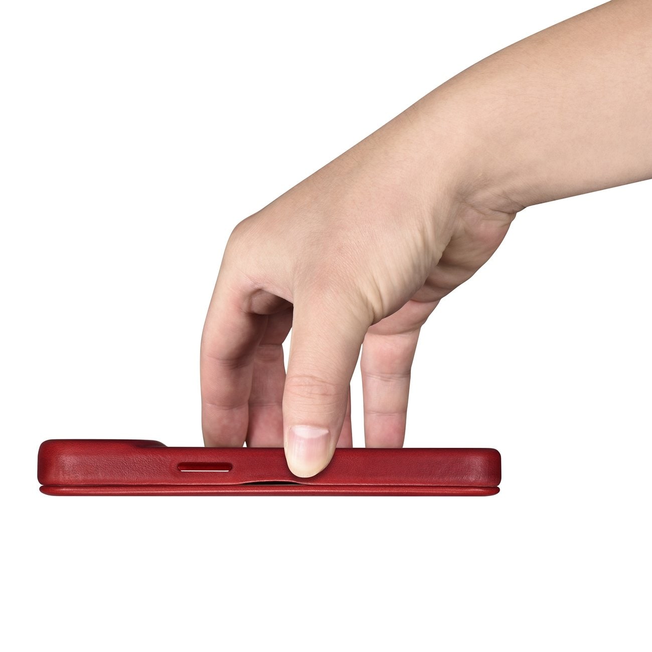 iCarer CE Oil Wax Premium Folio-iPhone 14 Plus Magnetisk flip MagSafe Etui Red (AKI14220707-RD)