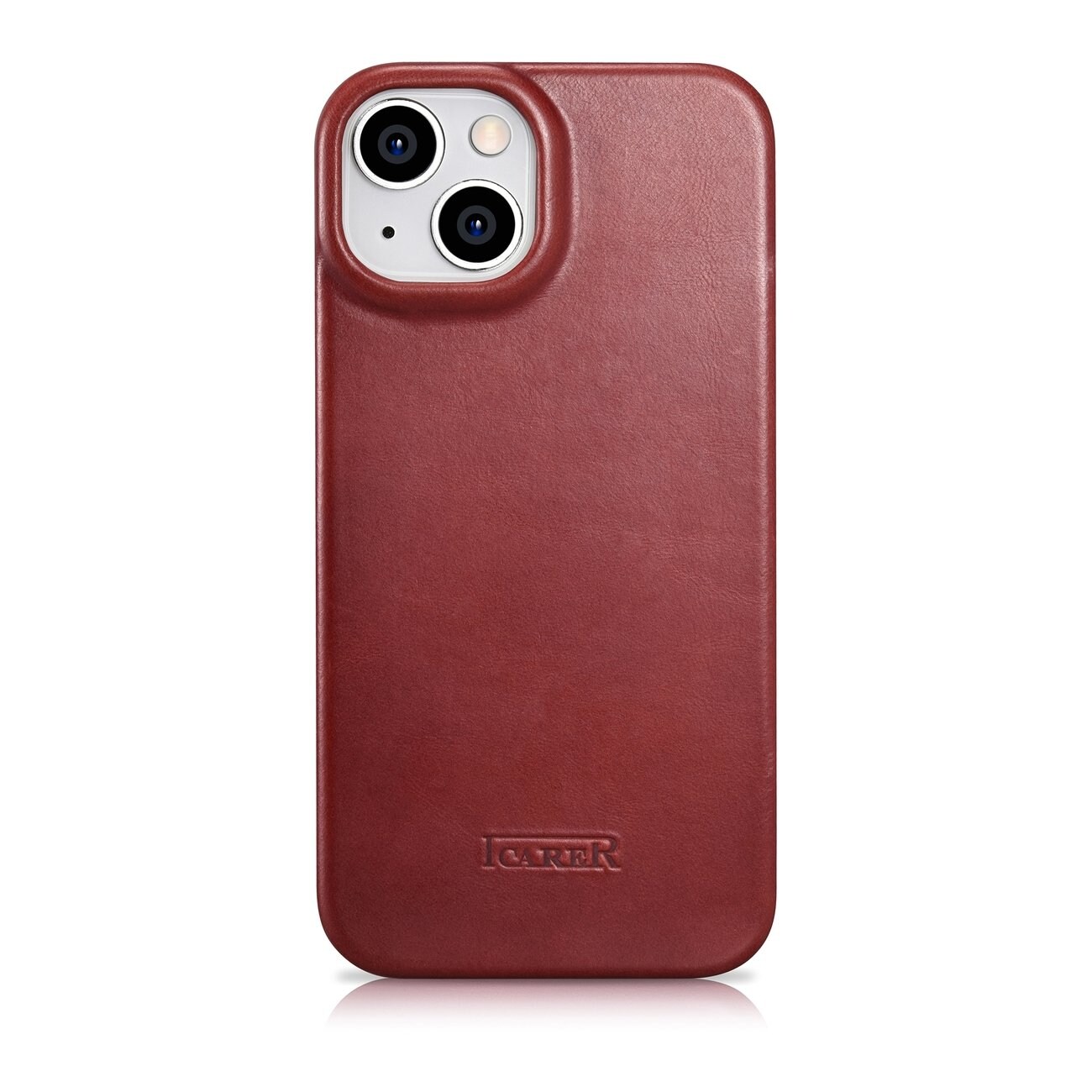 iCarer CE Oil Wax Premium Folio-iPhone 14 Plus Magnetisk flip MagSafe Etui Red (AKI14220707-RD)