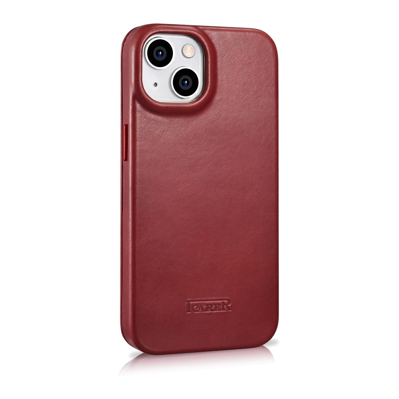 iCarer CE Oil Wax Premium Folio-iPhone 14 Plus Magnetisk flip MagSafe Etui Red (AKI14220707-RD)