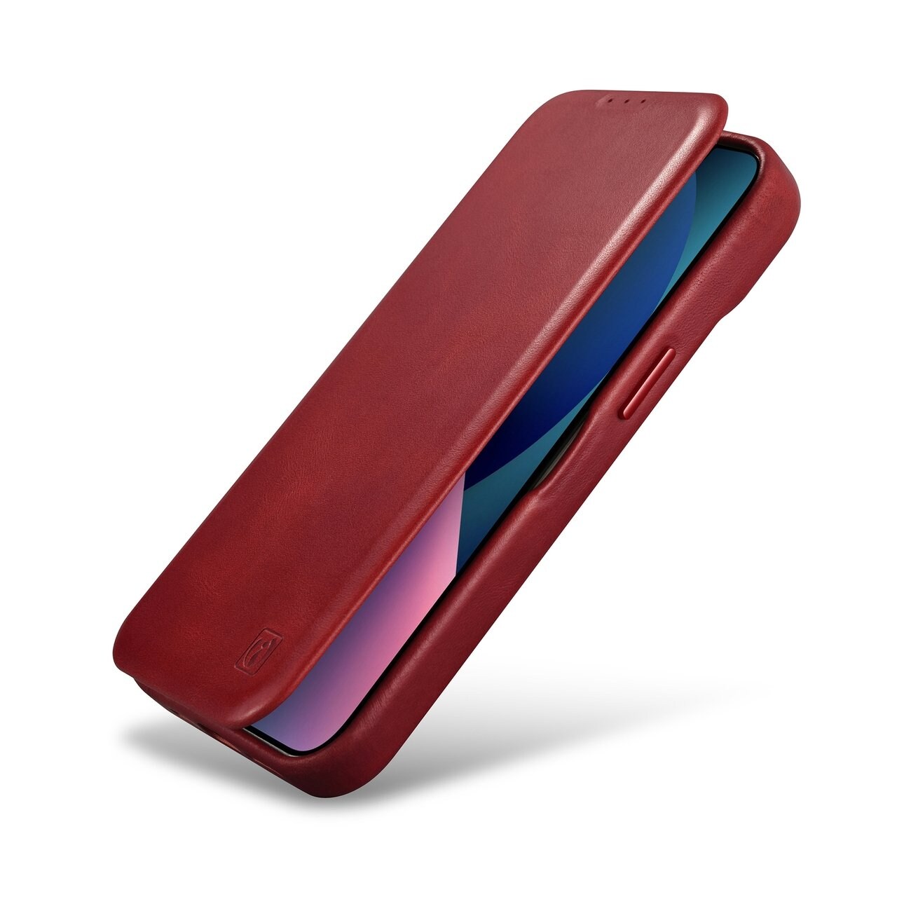 iCarer CE Oil Wax Premium Folio-iPhone 14 Plus Magnetisk flip MagSafe Etui Red (AKI14220707-RD)