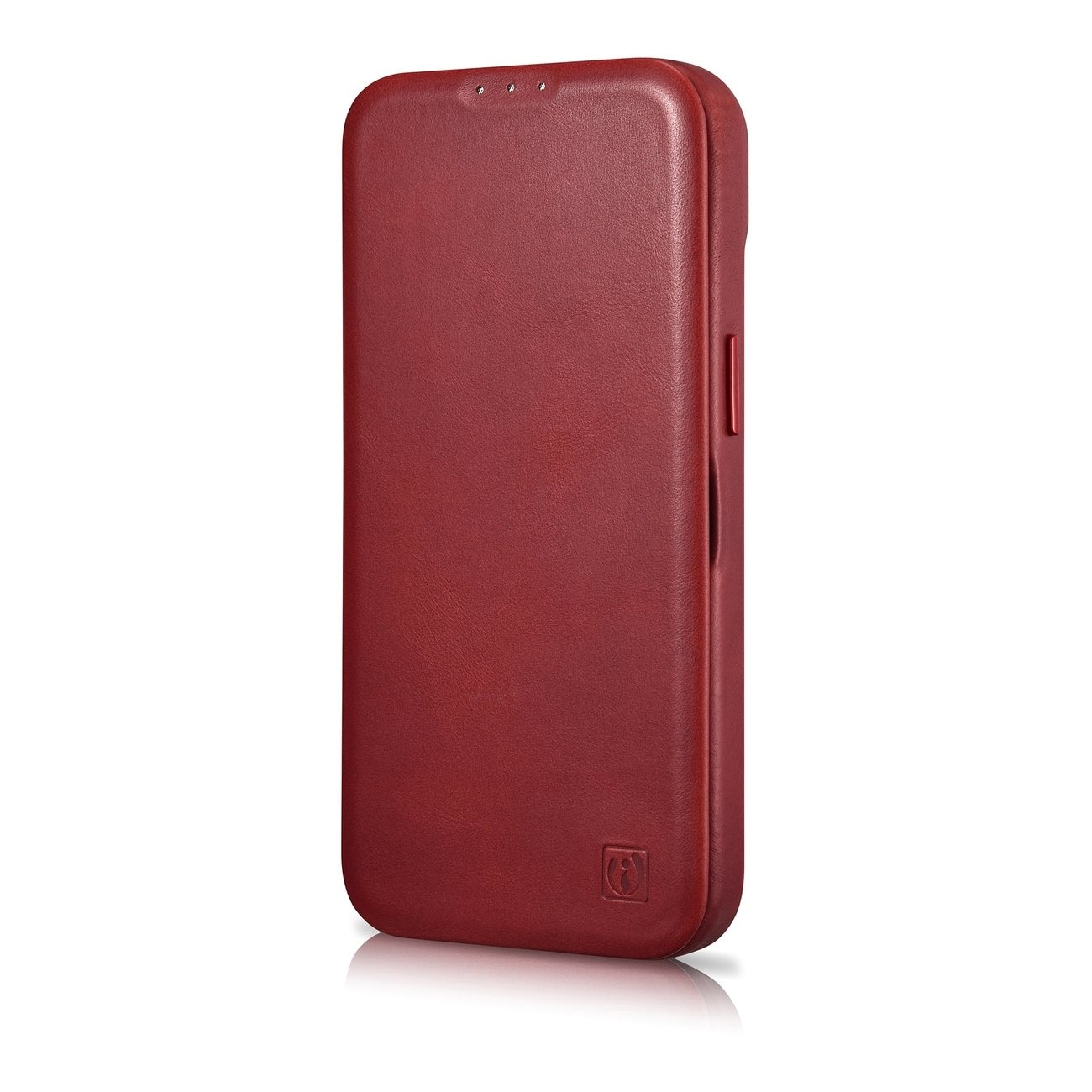 iCarer CE Oil Wax Premium Folio-iPhone 14 Plus Magnetisk flip MagSafe Etui Red (AKI14220707-RD)