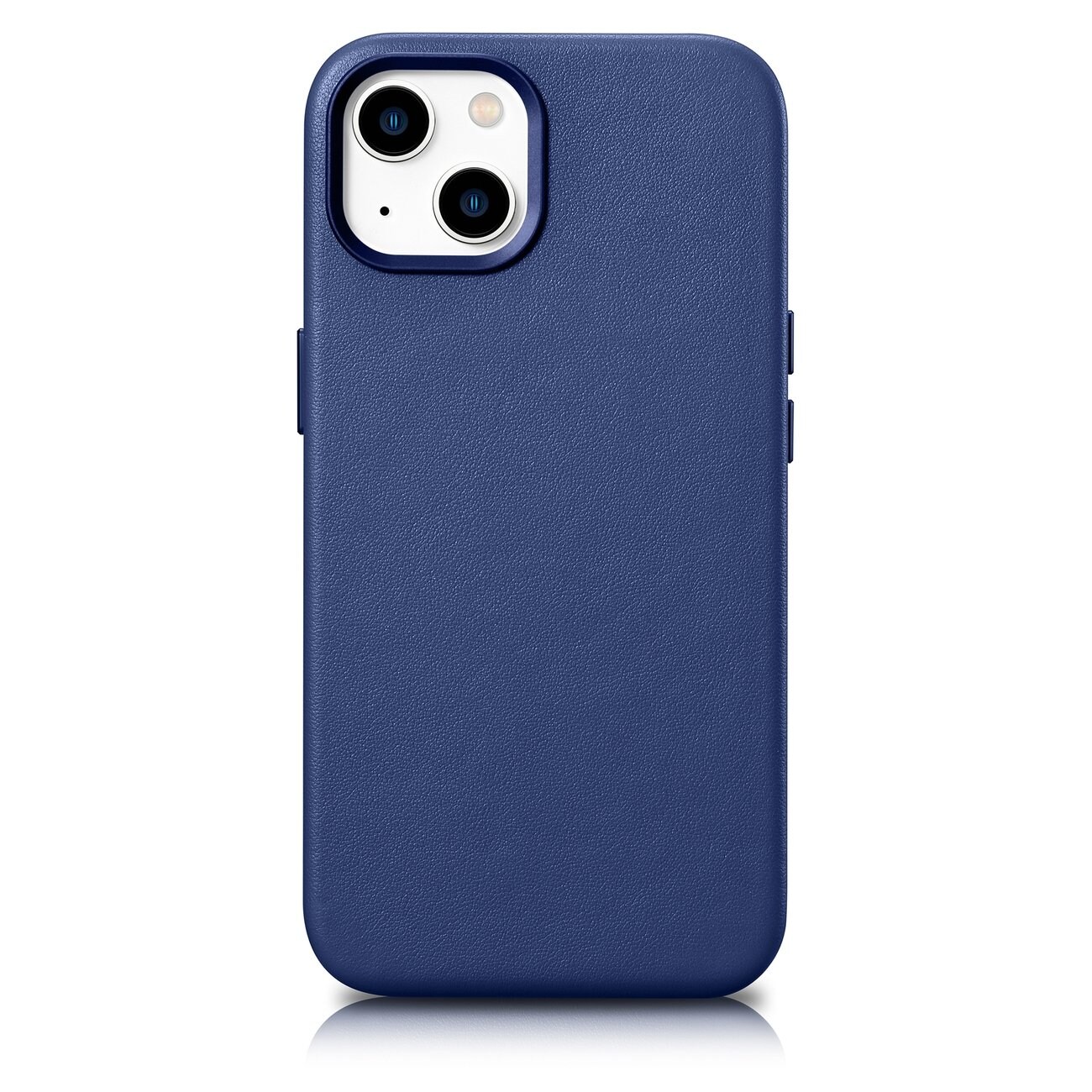 iCarer Case for iPhone 14 - Naturskinn bluetui (WMI14220705-BU), MagSafe-kompatibel