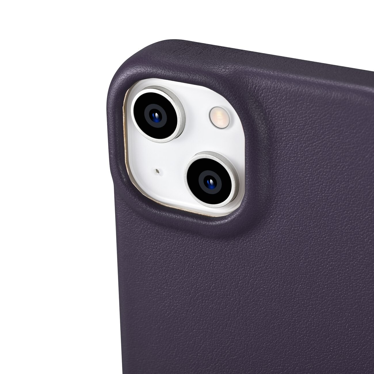 iCarer CE Folio-etui i læder til iPhone 14 Plus, Magnetisk, MagSafe, Mørk lilla (WMI14220715-DP)