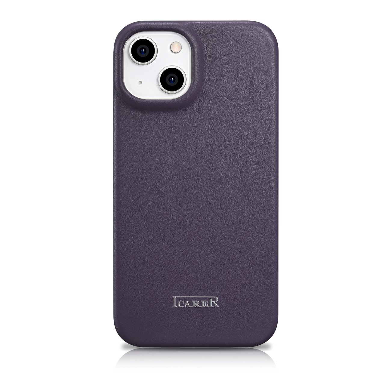iCarer CE Folio-etui i læder til iPhone 14 Plus, Magnetisk, MagSafe, Mørk lilla (WMI14220715-DP)