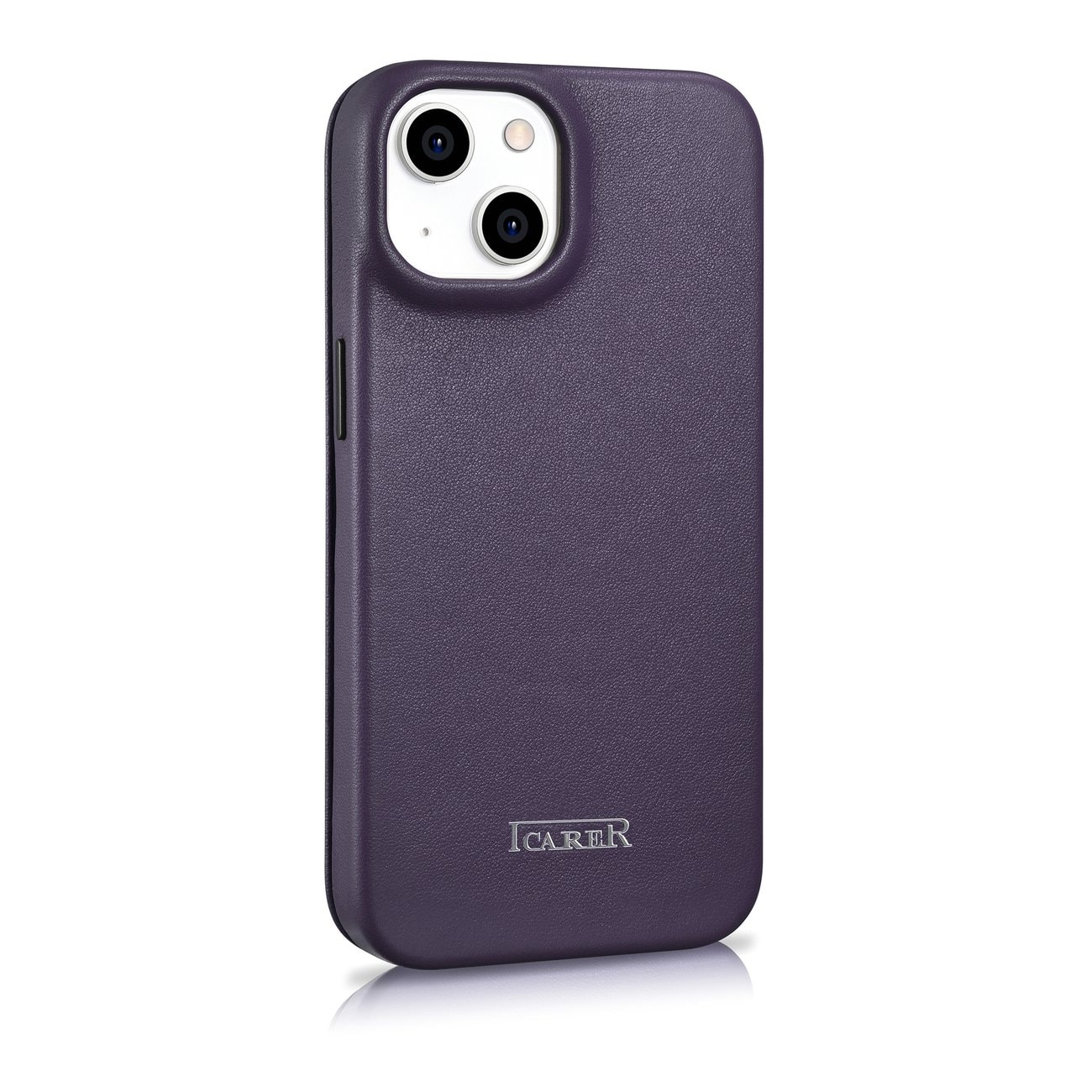 iCarer CE Folio-etui i læder til iPhone 14 Plus, Magnetisk, MagSafe, Mørk lilla (WMI14220715-DP)