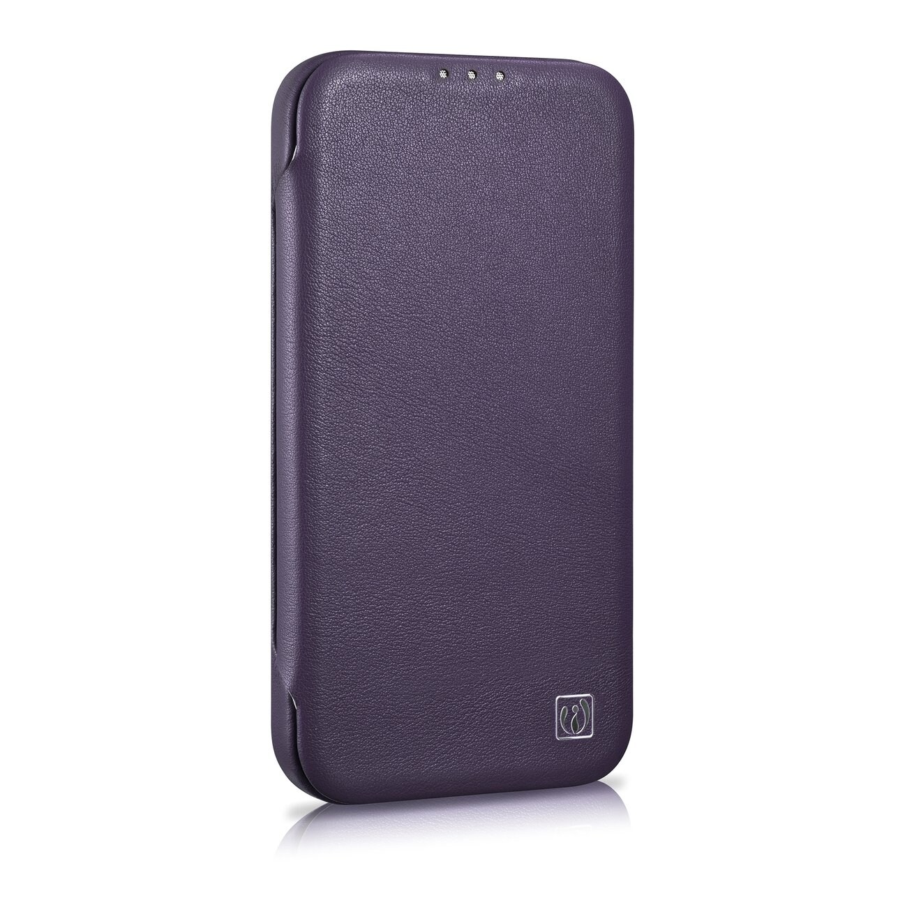 iCarer CE Folio-etui i læder til iPhone 14 Plus, Magnetisk, MagSafe, Mørk lilla (WMI14220715-DP)