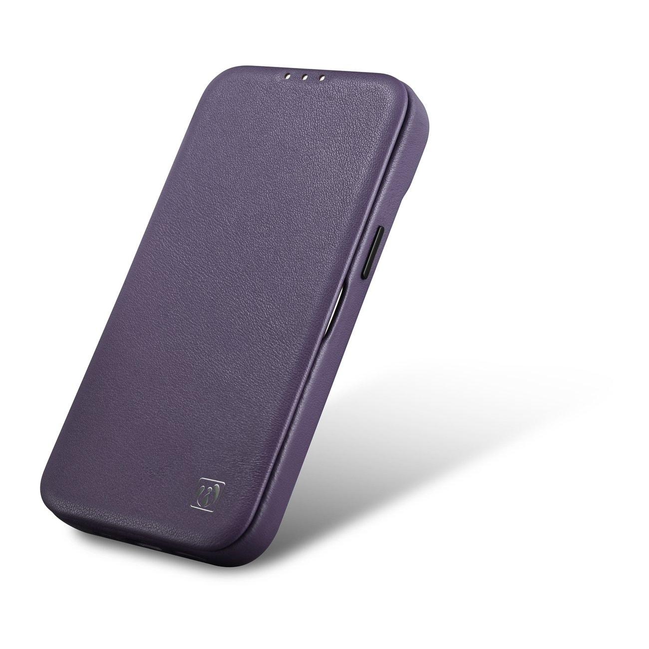 iCarer CE Folio-etui i læder til iPhone 14 Plus, Magnetisk, MagSafe, Mørk lilla (WMI14220715-DP)
