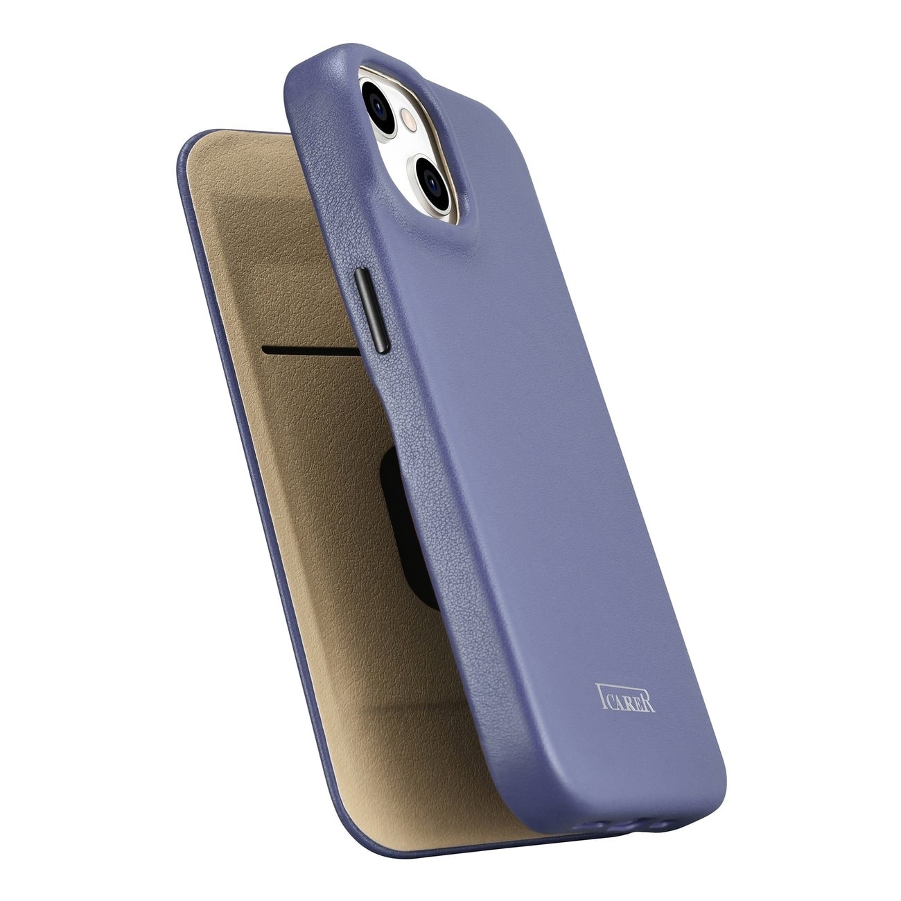 iCarer CE Premium Magnetisk Folio-etui til iPhone 14 Plus i lys lilla læder (WMI14220715-LP)