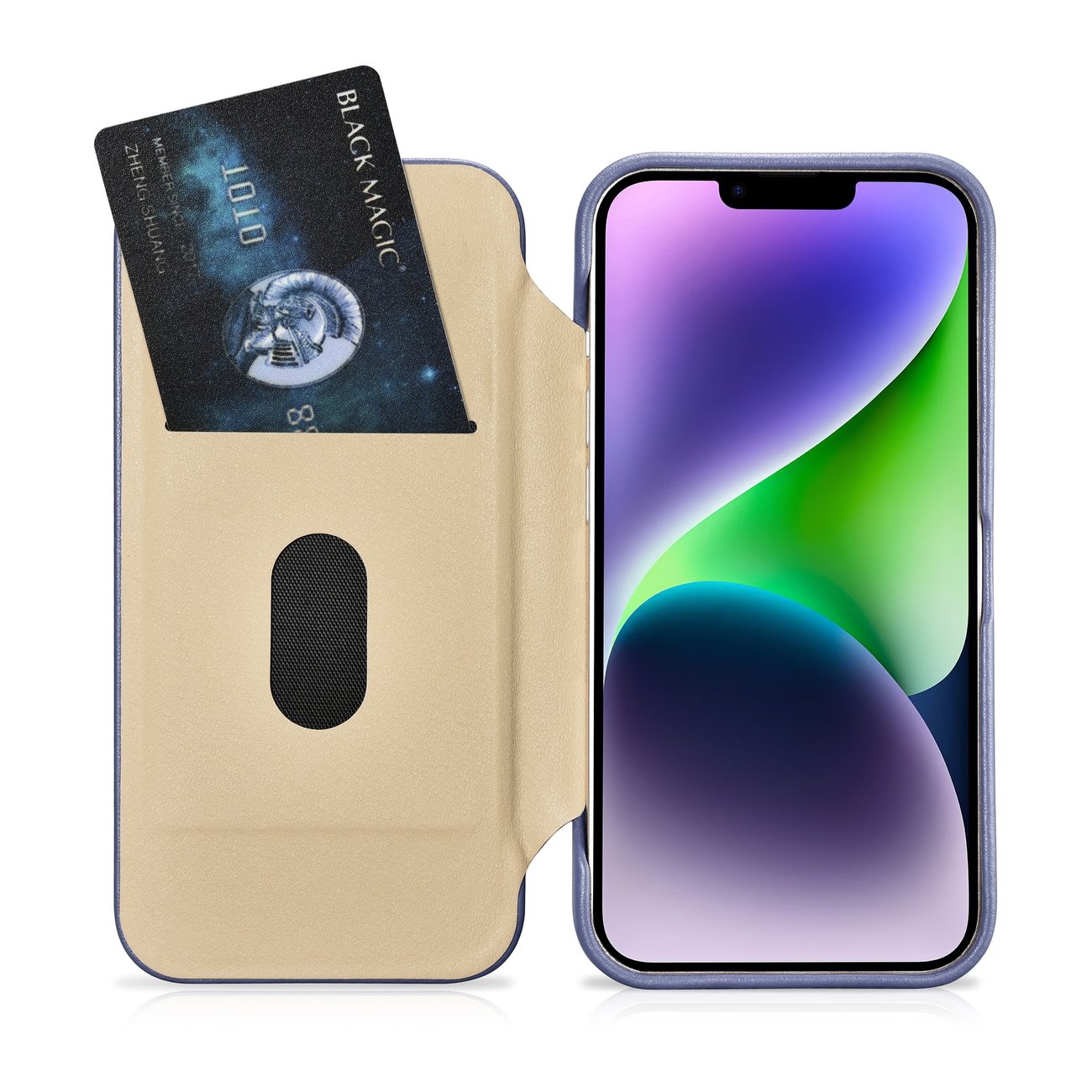 iCarer CE Premium Magnetisk Folio-etui til iPhone 14 Plus i lys lilla læder (WMI14220715-LP)