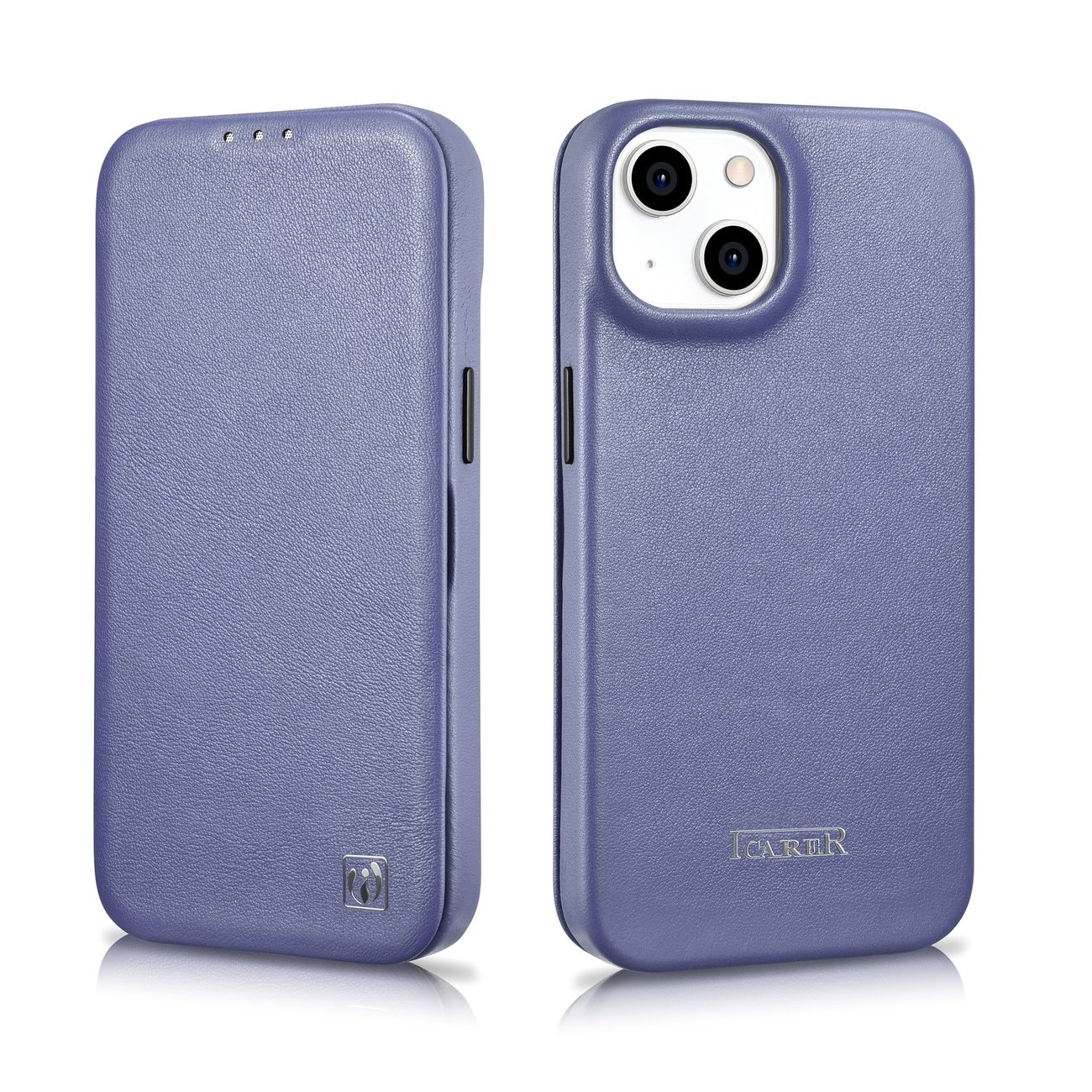 iCarer CE Premium Magnetisk Folio-etui til iPhone 14 Plus i lys lilla læder (WMI14220715-LP)