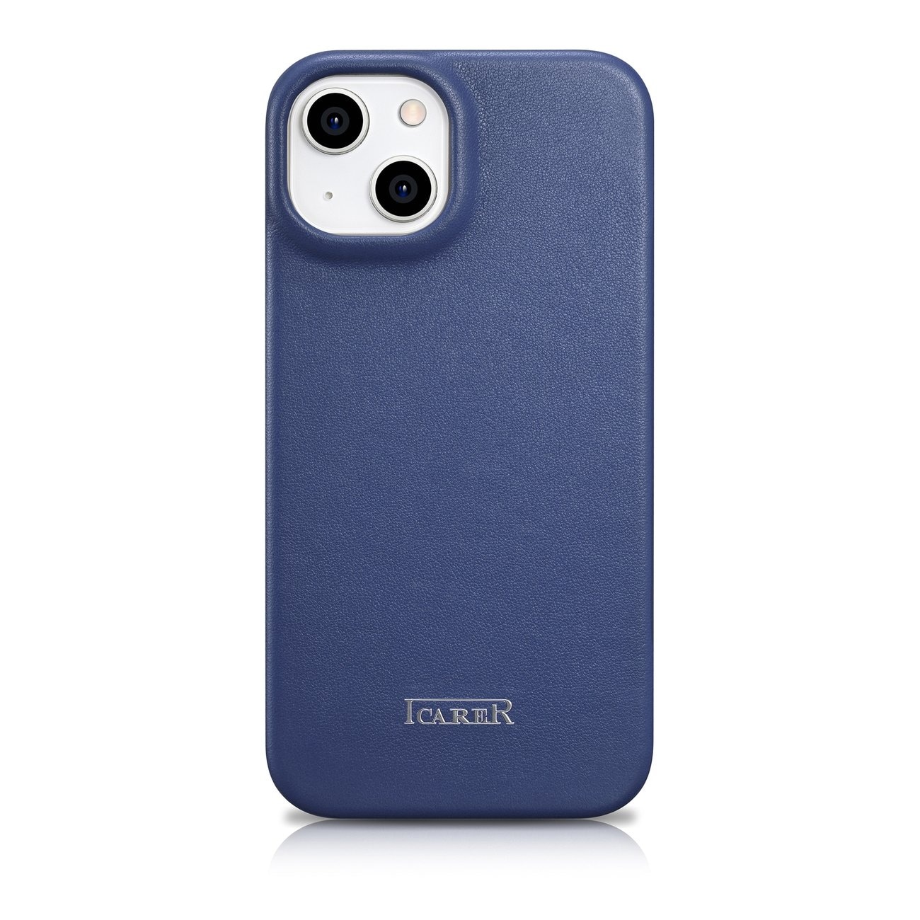 iCarer CE Premium Folio-etui i skinn iPhone 14 Plus Magnetisk flip MagSafe Blue (WMI14220715-BU)